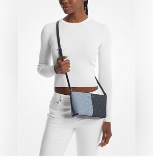 Michael Kors Jet Set Travel Small TZ Crossbody Bag Blue Handbag Purse